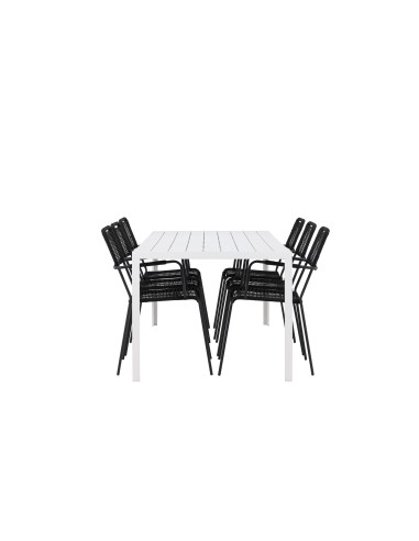 Matgrupp Break med Lindos matstolar, 205 × 90 cm
