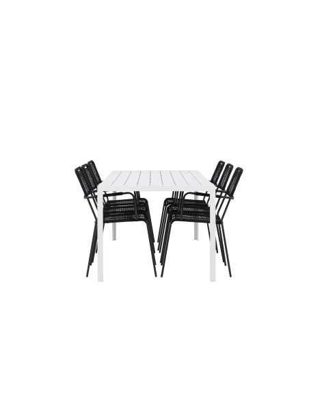 Matgrupp Break med Lindos matstolar, 205 × 90 cm