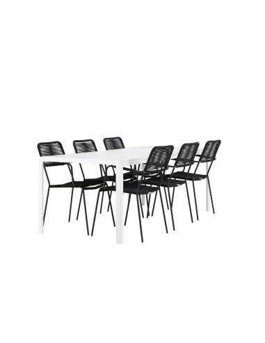 Matgrupp Break med Lindos matstolar, 205 × 90 cm