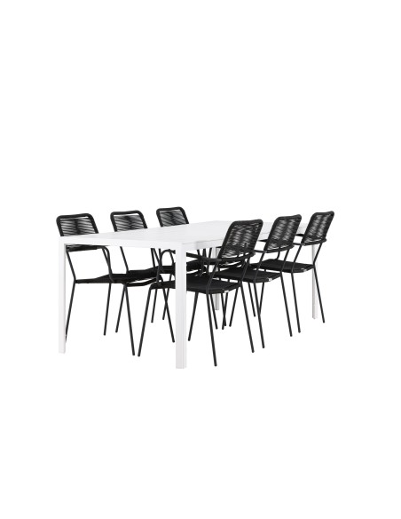 Matgrupp Break med Lindos matstolar, 205 × 90 cm
