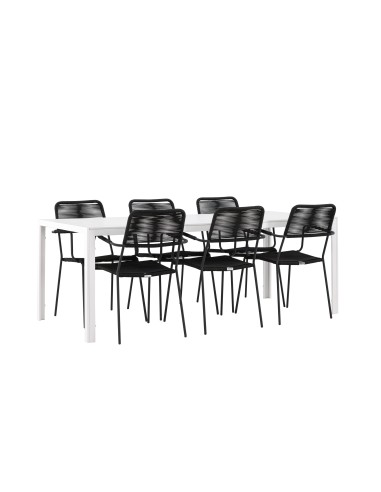 Matgrupp Break med Lindos matstolar, 205 × 90 cm