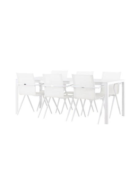 Matgrupp Break med Alina matstolar, 205 × 90 cm