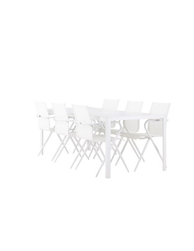 Matgrupp Break med Alina matstolar, 205 × 90 cm