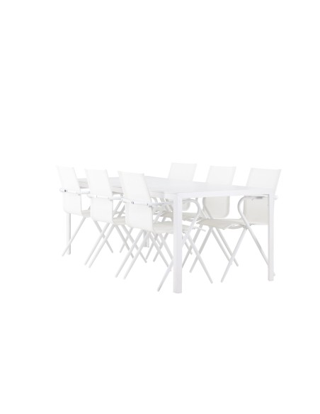 Matgrupp Break med Alina matstolar, 205 × 90 cm