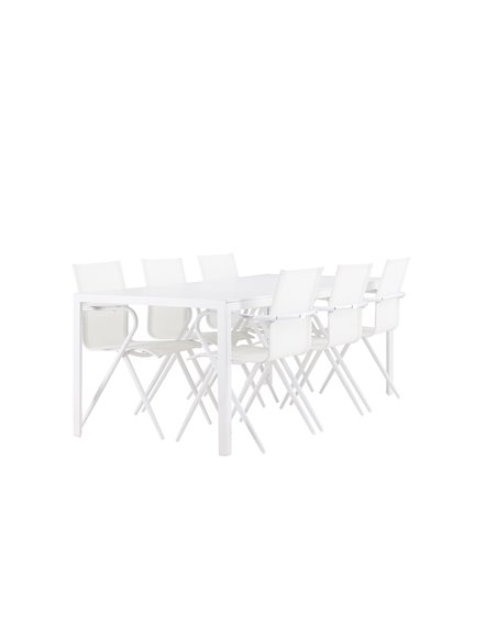 Matgrupp Break med Alina matstolar, 205 × 90 cm