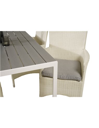 Matgrupp Break med Malin matstolar, 150 × 90 cm