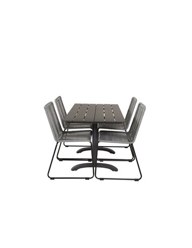Matgrupp Denver med Lindos matstolar, 120 × 69 cm