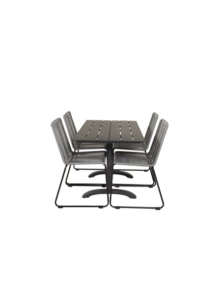 Matgrupp Denver med Lindos matstolar, 120 × 69 cm