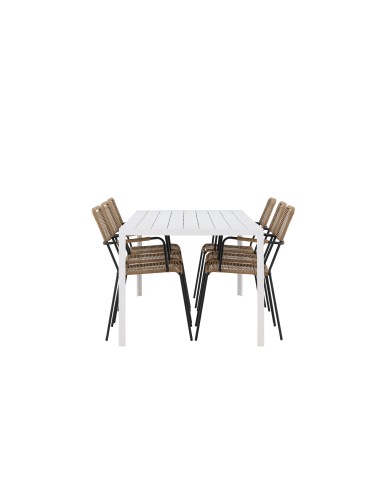 Matgrupp Break med Lindos matstolar, 205 × 90 cm
