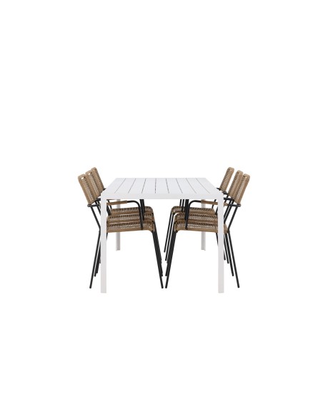 Matgrupp Break med Lindos matstolar, 205 × 90 cm