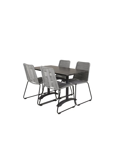 Matgrupp Denver med Lindos matstolar, 120 × 69 cm