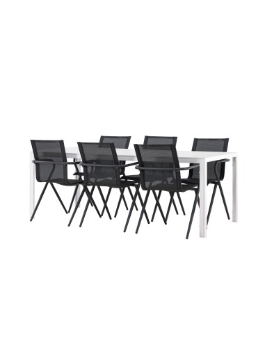 Matgrupp Break med Alina matstolar, 205 × 90 cm