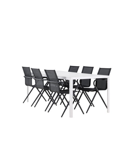 Matgrupp Break med Alina matstolar, 205 × 90 cm