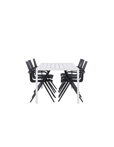 Matgrupp Break med Alina matstolar, 205 × 90 cm