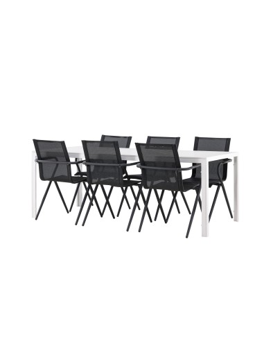 Matgrupp Break med Alina matstolar, 205 × 90 cm