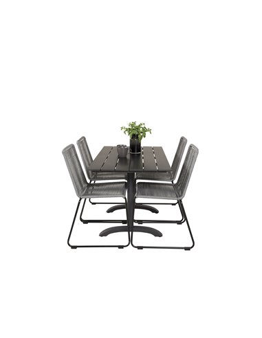 Matgrupp Denver med Lindos matstolar, 120 × 69 cm