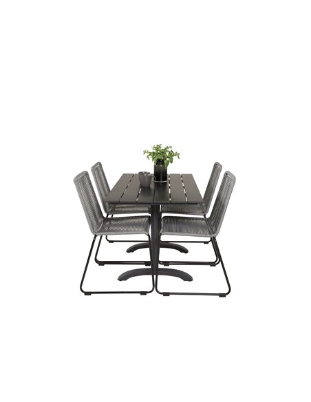 Matgrupp Denver med Lindos matstolar, 120 × 69 cm