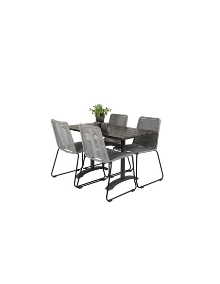 Matgrupp Denver med Lindos matstolar, 120 × 69 cm