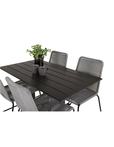 Matgrupp Denver med Lindos matstolar, 120 × 69 cm