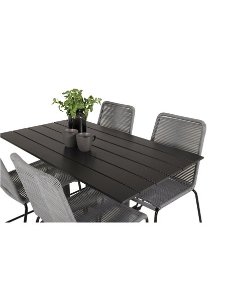 Matgrupp Denver med Lindos matstolar, 120 × 69 cm