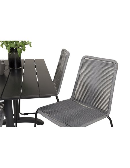 Matgrupp Denver med Lindos matstolar, 120 × 69 cm