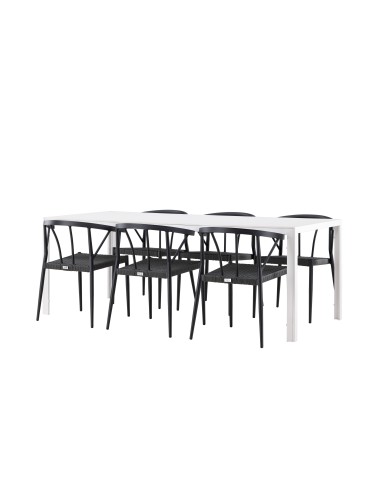 Matgrupp Break med Stina matstolar, 205 × 90 cm