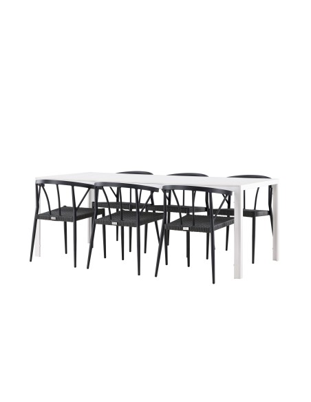 Matgrupp Break med Stina matstolar, 205 × 90 cm