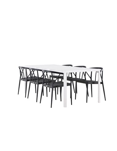 Matgrupp Break med Stina matstolar, 205 × 90 cm