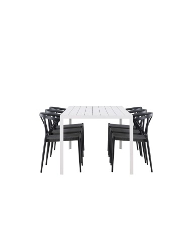 Matgrupp Break med Stina matstolar, 205 × 90 cm