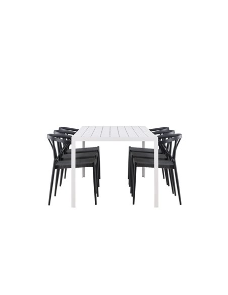 Matgrupp Break med Stina matstolar, 205 × 90 cm