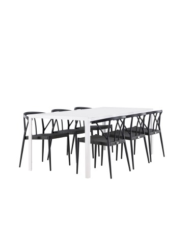 Matgrupp Break med Stina matstolar, 205 × 90 cm
