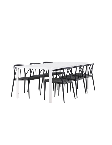 Matgrupp Break med Stina matstolar, 205 × 90 cm