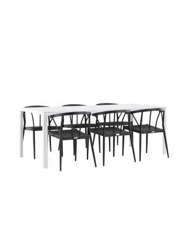 Matgrupp Break med Stina matstolar, 205 × 90 cm