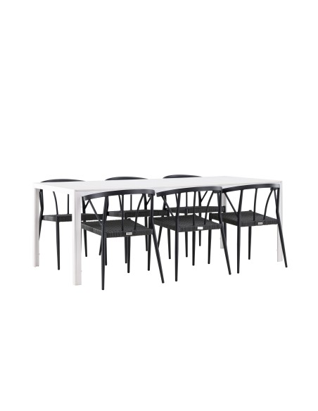 Matgrupp Break med Stina matstolar, 205 × 90 cm