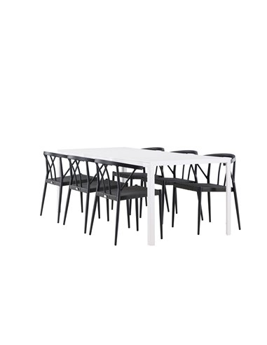 Matgrupp Break med Stina matstolar, 205 × 90 cm