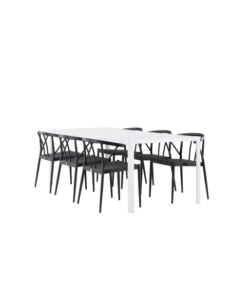 Matgrupp Break med Stina matstolar, 205 × 90 cm