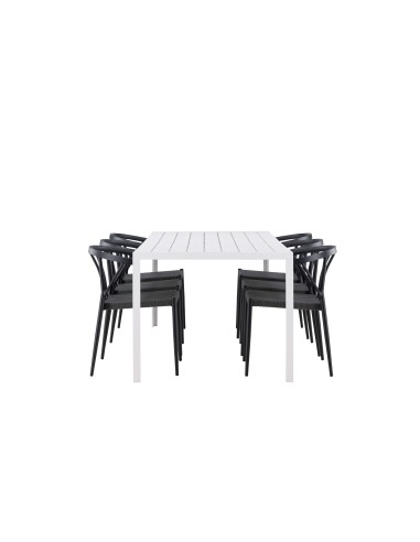 Matgrupp Break med Stina matstolar, 205 × 90 cm