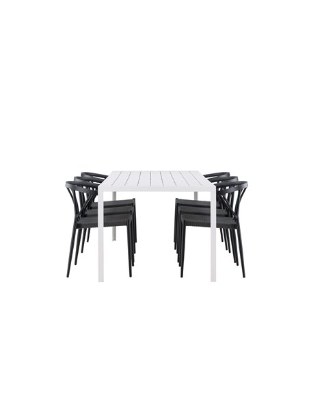 Matgrupp Break med Stina matstolar, 205 × 90 cm