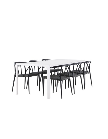 Matgrupp Break med Stina matstolar, 205 × 90 cm