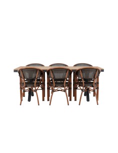 Matgrupp Garcia med Vila matstolar, 200 × 100 cm