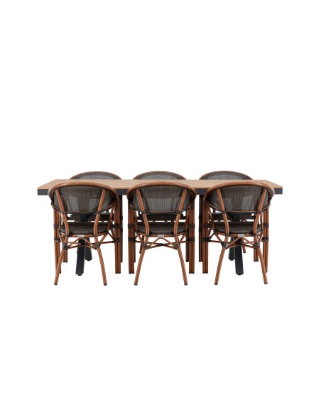 Matgrupp Garcia med Vila matstolar, 200 × 100 cm