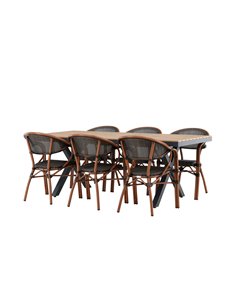 Matgrupp Garcia med Vila matstolar, 200 × 100 cm 2