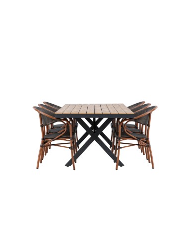 Matgrupp Garcia med Vila matstolar, 200 × 100 cm