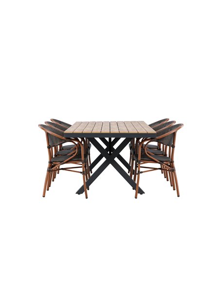Matgrupp Garcia med Vila matstolar, 200 × 100 cm