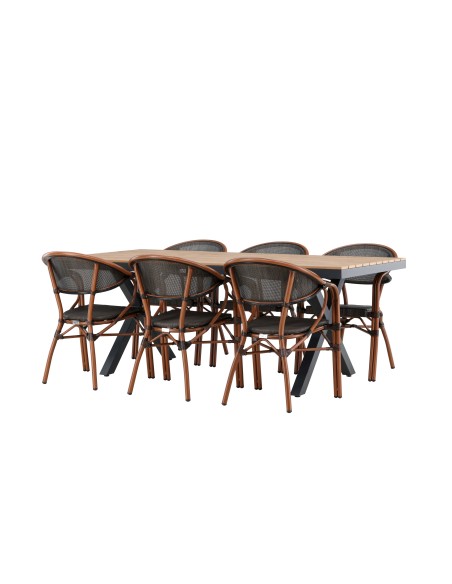 Matgrupp Garcia med Vila matstolar, 200 × 100 cm