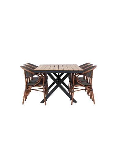 Matgrupp Garcia med Vila matstolar, 200 × 100 cm