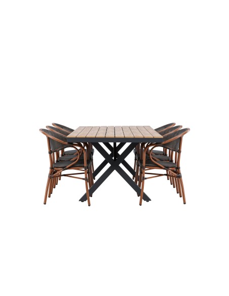 Matgrupp Garcia med Vila matstolar, 200 × 100 cm