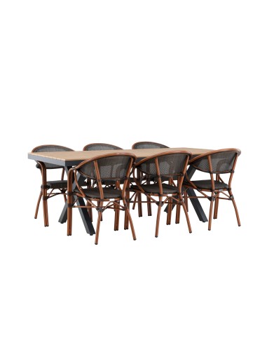 Matgrupp Garcia med Vila matstolar, 200 × 100 cm