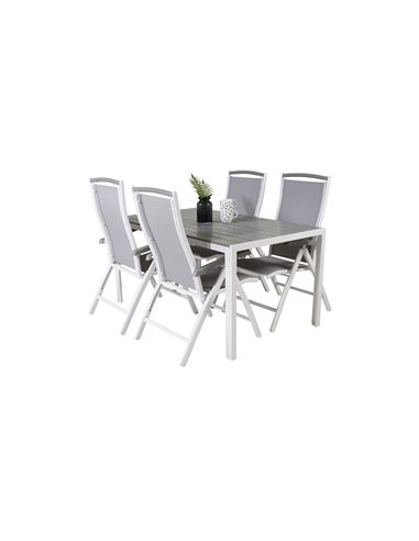 Matgrupp Break med Albany matstolar, 150 × 90 cm
