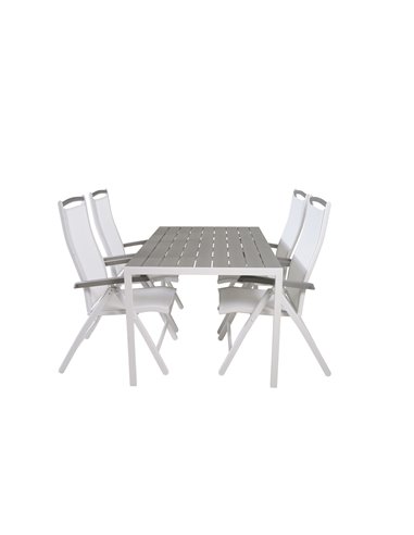 Matgrupp Break med Albany matstolar, 150 × 90 cm